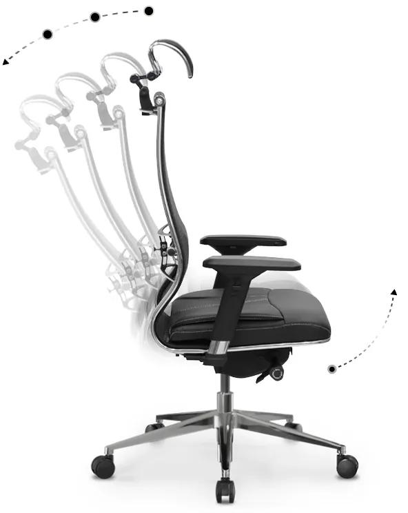 Καρέκλα γραφείου Samurai L2-6D Megapap εργονομική με ύφασμα TS Mesh και τεχνόδερμα χρώμα μαύρο 69x70x125/137εκ.