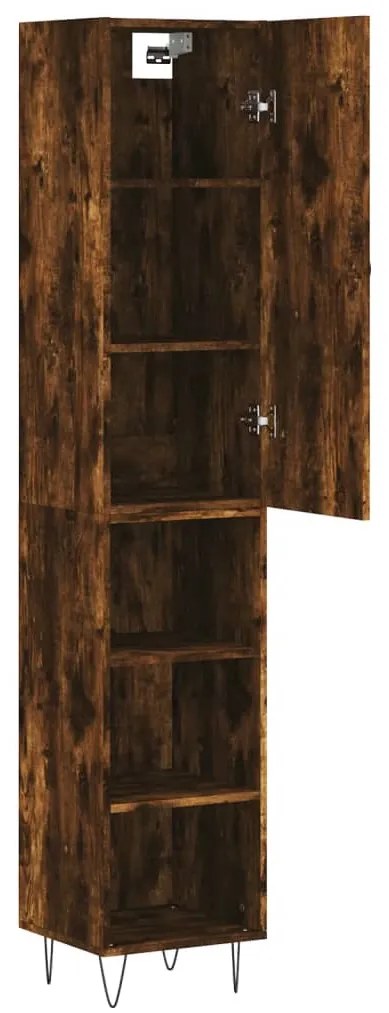 vidaXL Ντουλάπι Καπνιστή δρυς 34,5x34x180 εκ. από Επεξεργασμένο Ξύλο