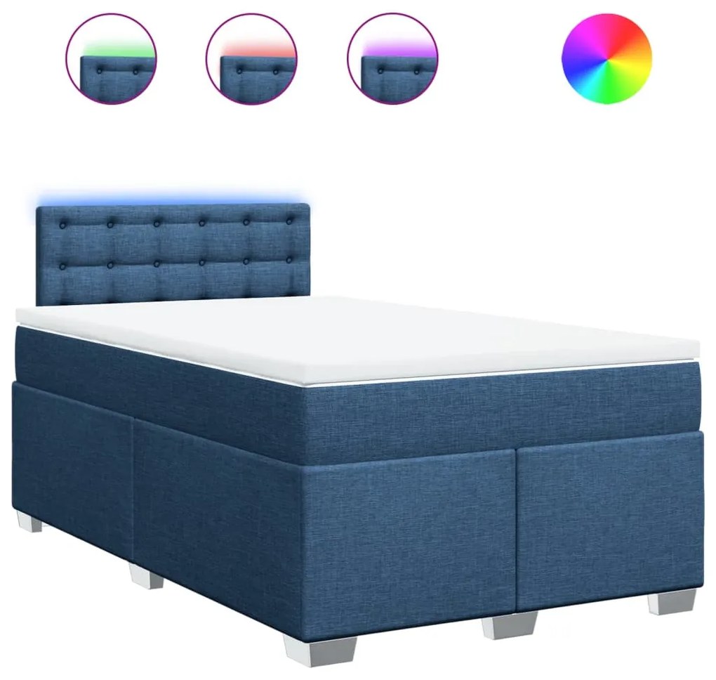 ΚΡΕΒΑΤΙ BOXSPRING ΜΕ ΣΤΡΩΜΑ ΜΠΛΕ 120X200 ΕΚ. ΥΦΑΣΜΑΤΙΝΟ 3288175