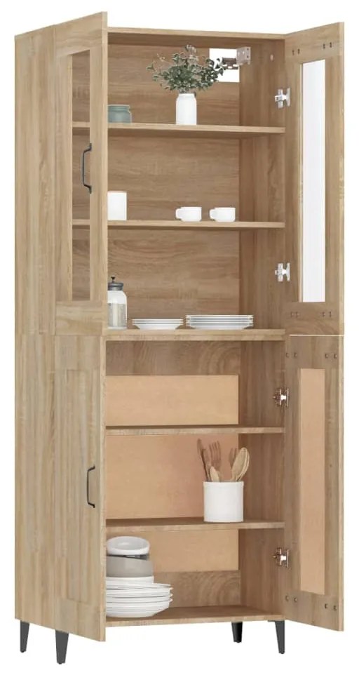 vidaXL Ντουλάπι Sonoma δρυς 69,5 x 34 x 180 εκ. από Επεξεργασμένο Ξύλο