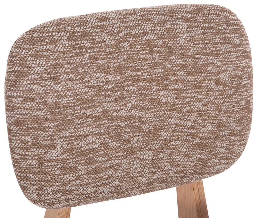 Καρέκλα Τραπεζαρίας BELLISI Καφέ Ύφασμα &amp; Plywood Δρύς 53x56x78Υεκ. 2αδα 53x56x78 εκ.