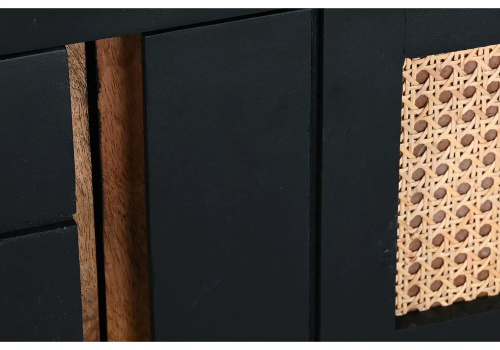 Τηλεόραση DKD Home Decor Μαύρο ρατάν Ξύλο από Μάνγκο (145,5 x 40,5 x 60 cm)