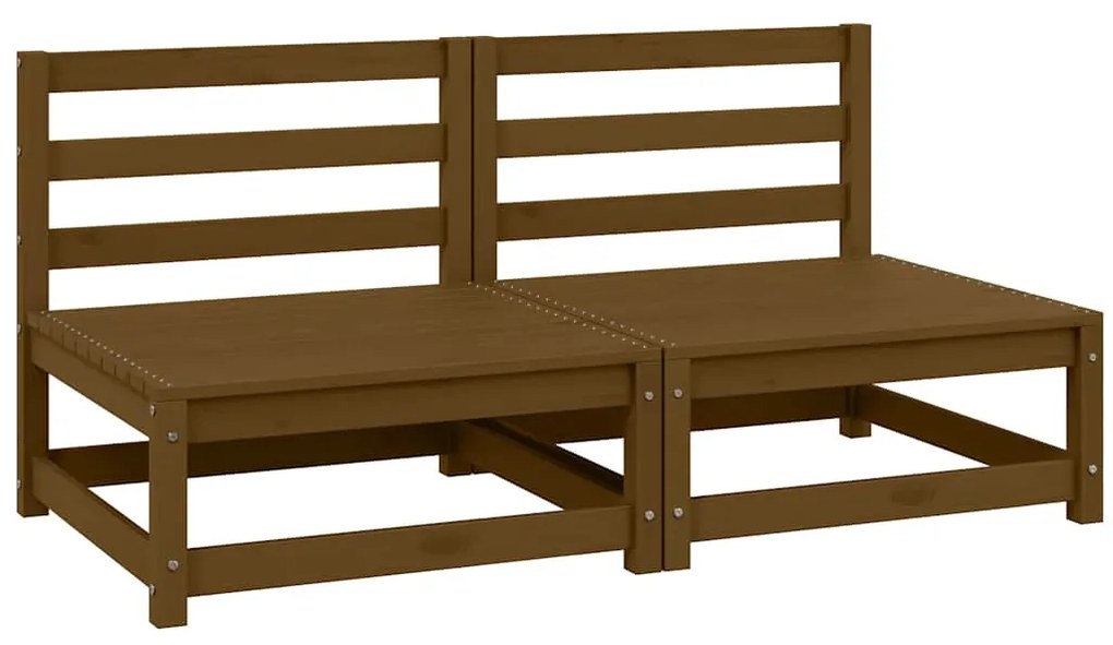 vidaXL Καναπέδες Κήπου Μεσαίοι 2 τεμ. Καφέ Μελί από Μασίφ Ξύλο Πεύκου