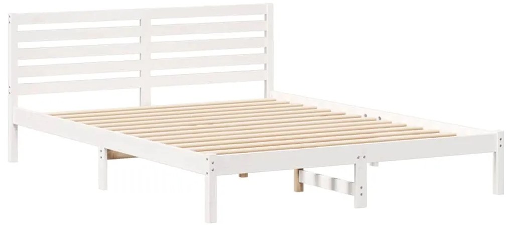 vidaXL Σκελετός Κρεβατιού Λευκό 160 x 210 cm Μασίφ ξύλο πεύκου