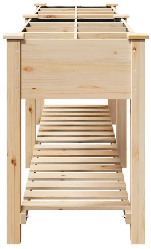 vidaXL Γλάστρα Κήπου Μπεζ 203.5 x 53 x 76.5 εκ Στερεό ξύλο έλατου