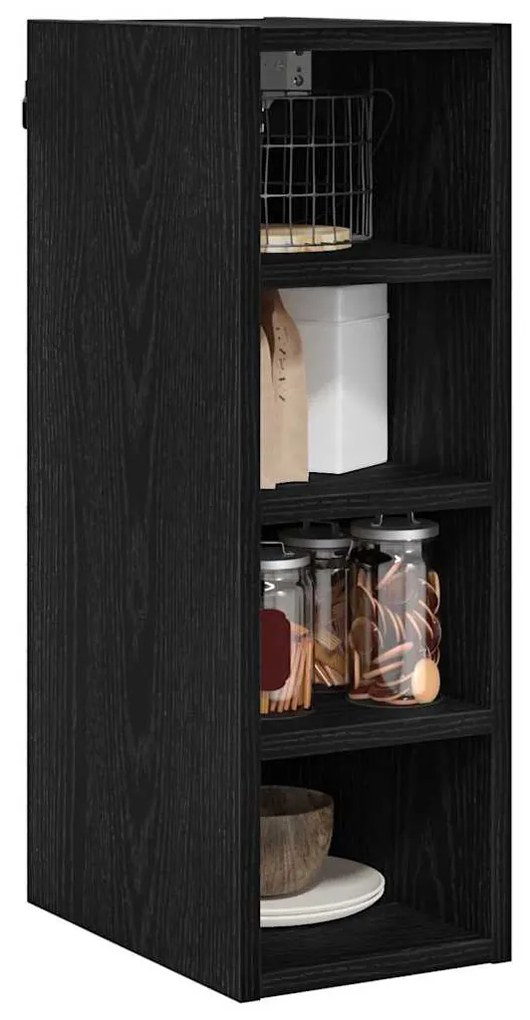 vidaXL Κρεμαστό ντουλάπι με ράφι Μαύρη δρυς 20 x 29,5 x 60 εκ.