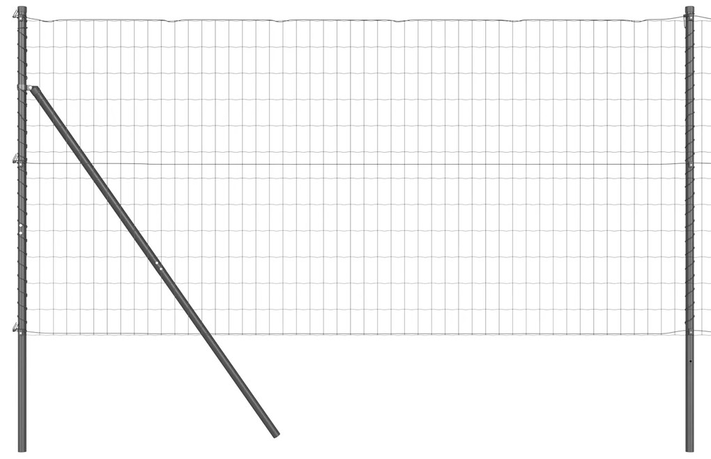 vidaXL Euro Fence με 13 Πόλους 1.2x25 μ Γαλβανισμένο Χάλυβα Γκρι