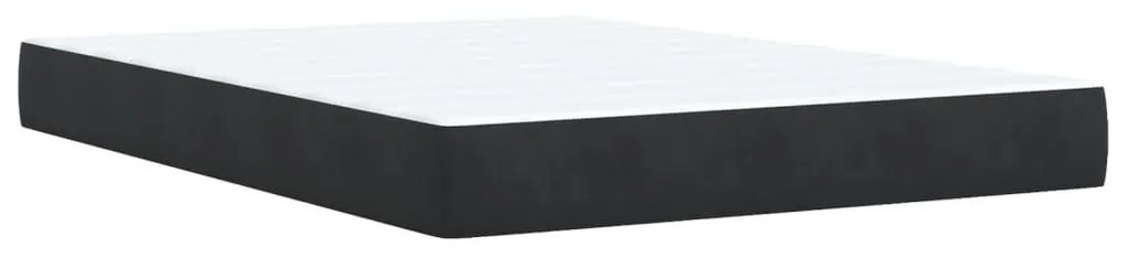 Κρεβάτι Boxspring με Στρώμα Μαύρο 160x200 εκ. Βελούδινο - Μαύρο