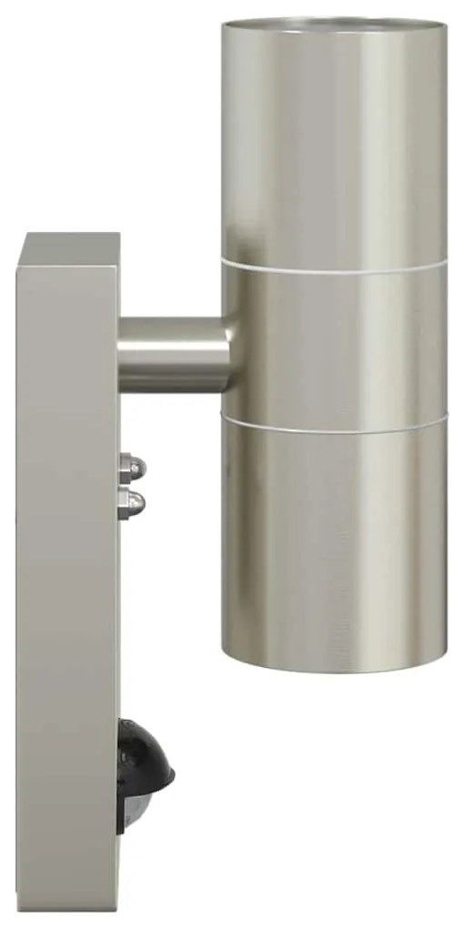 vidaXL Εξωτερικά Φωτιστικά Τοίχου 2 pcs Ασημί 7 x 10 x 22 εκ