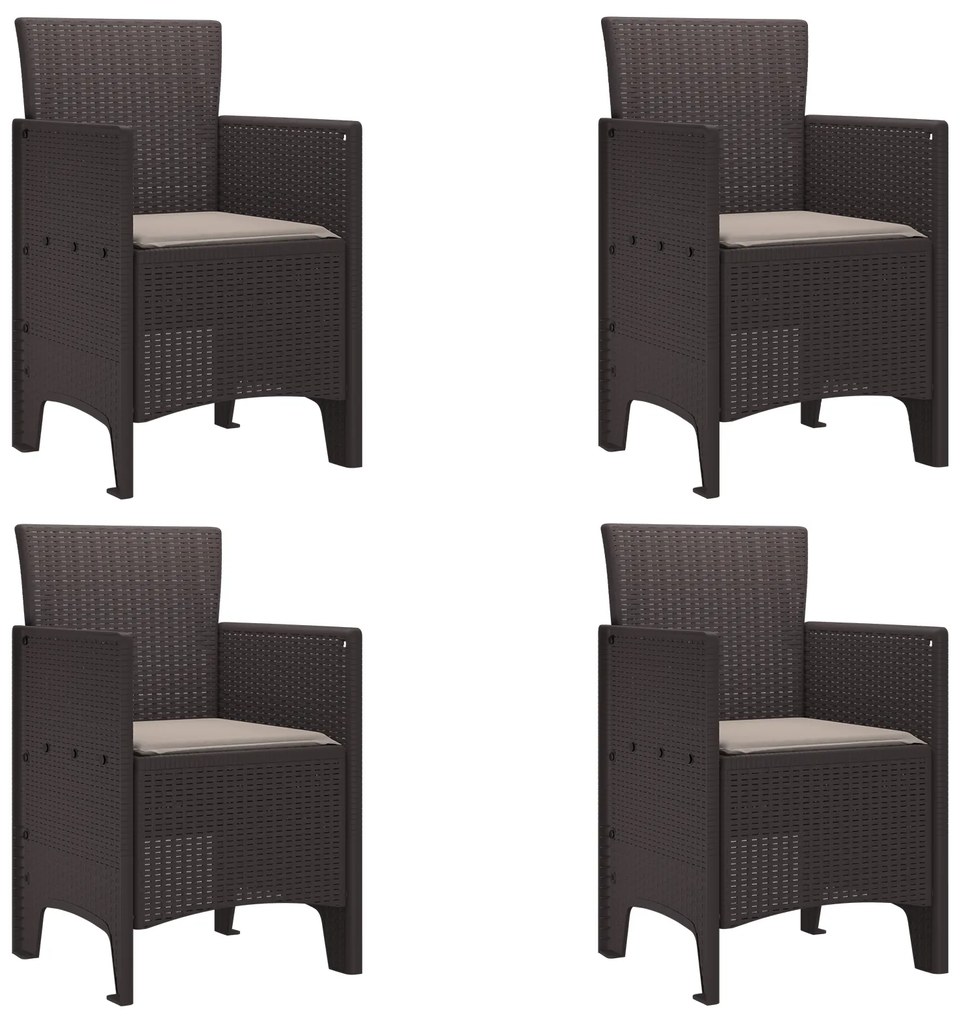 vidaXL Σετ Τραπεζαρίας Κήπου 5 pcs Καφέ 150 x 100 x 73 εκ.
