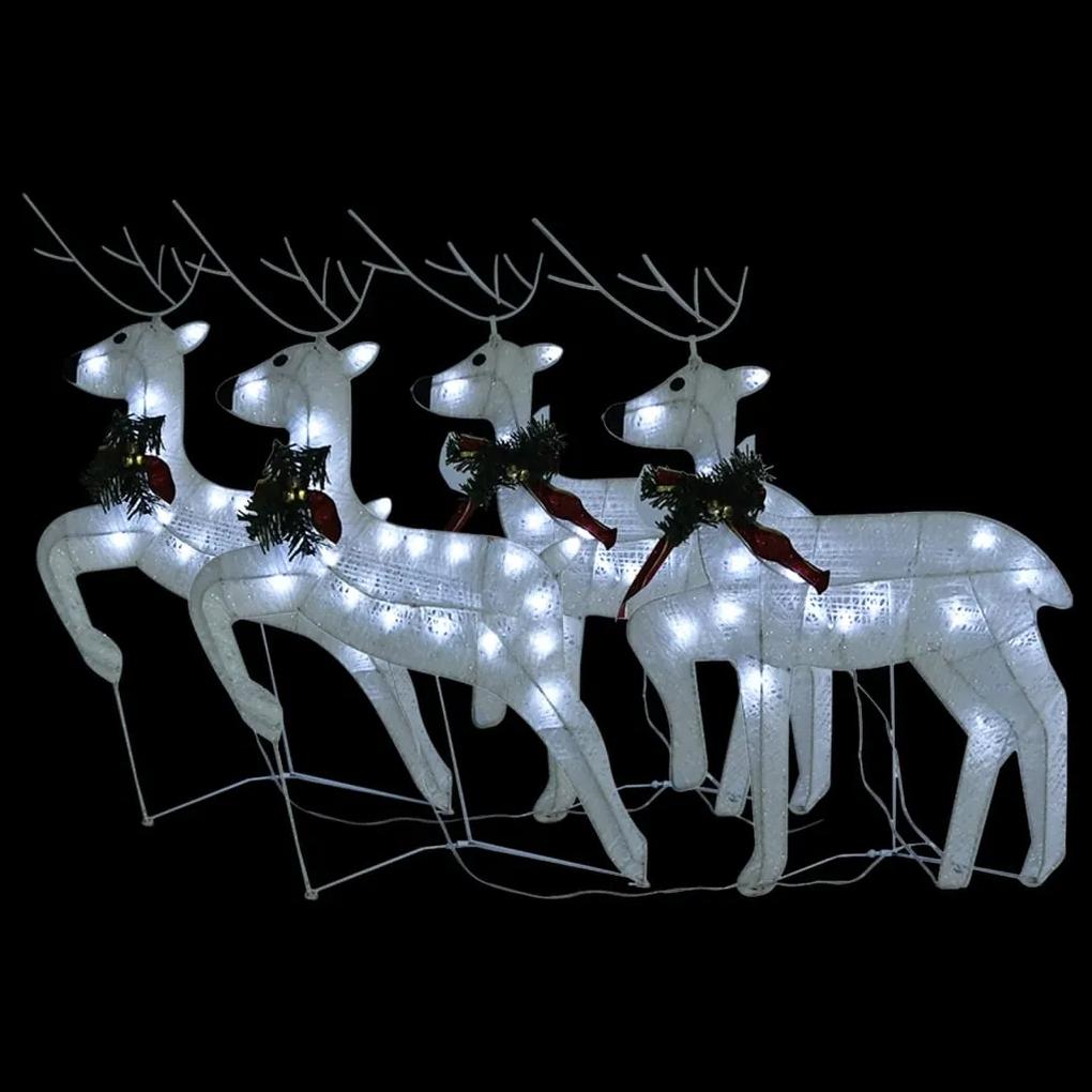 vidaXL Χριστουγεννιάτικοι Τάρανδοι 4 τεμ. με 80 LED Λευκοί