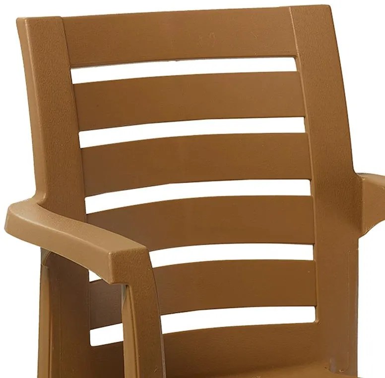Καρέκλα - Πολυθρόνα Fiery PP teak σε καφέ απόχρωση 59x58x87 εκ.