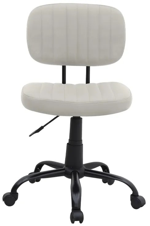 Καρέκλα γραφείου Romano Megapap από τεχνόδερμα χρώμα λευκό 46x53x79/86εκ.