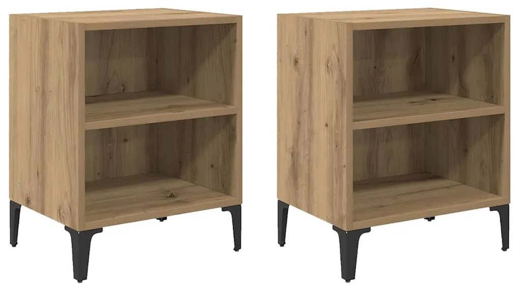 vidaXL Κομοδίνο 2 pcs artisan δρυς 40 x 30 x 50 cm Επεξεργασμένο ξύλο