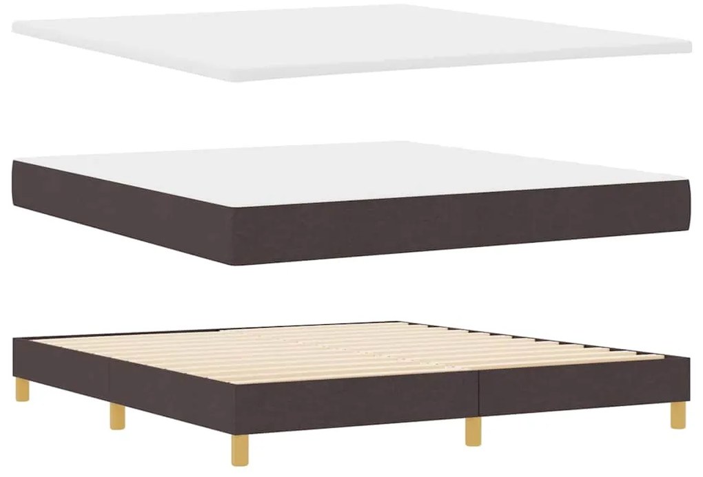 vidaXL Κρεβάτι box spring με στρώμα Σκούρο Καφέ 180 x 200 cm ύφασμα