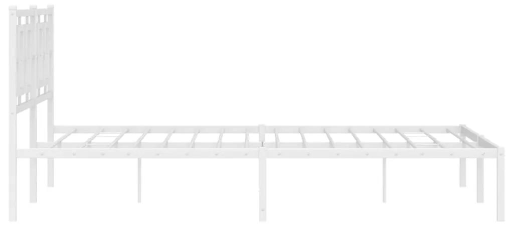 vidaXL Πλαίσιο Κρεβατιού με Κεφαλάρι Λευκό 160x200 εκ. Μεταλλικό