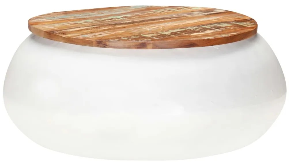 vidaXL Τραπεζάκι Σαλονιού Λευκό 68x68x30 εκ. Μασίφ Ανακυκλωμένο Ξύλο