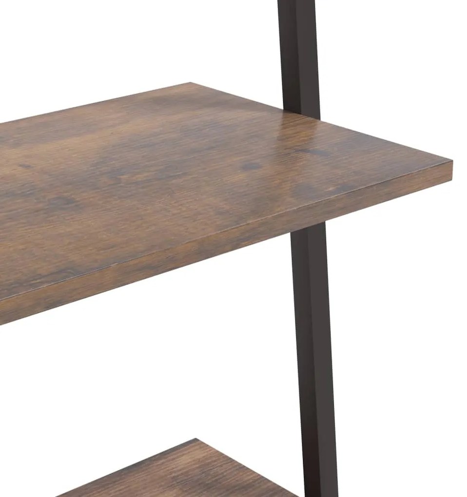 vidaXL Ραφιέρα Κεκλιμένη 3 Επιπέδων Σκούρο Καφέ &amp; Μαύρο 64x34x116 εκ.