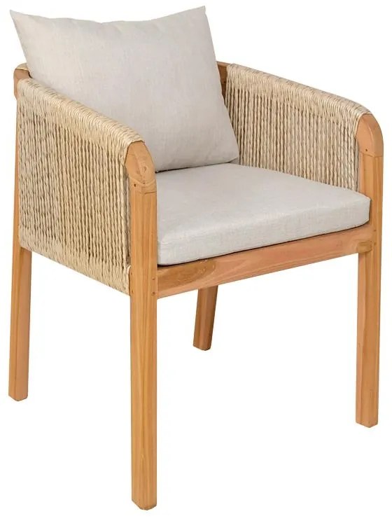 Καρέκλα - Πολυθρόνα Clarin σκελετός teak ξύλο και pu σε φυσική απόχρωση 55x65x73 εκ. 55x65x73 εκ.