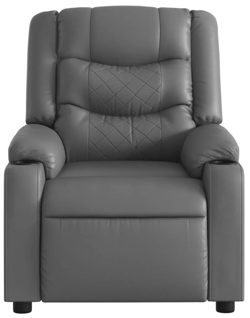 vidaXL Πολυθρόνα Ανακλινόμενη Γκρι από Συνθετικό Δέρμα