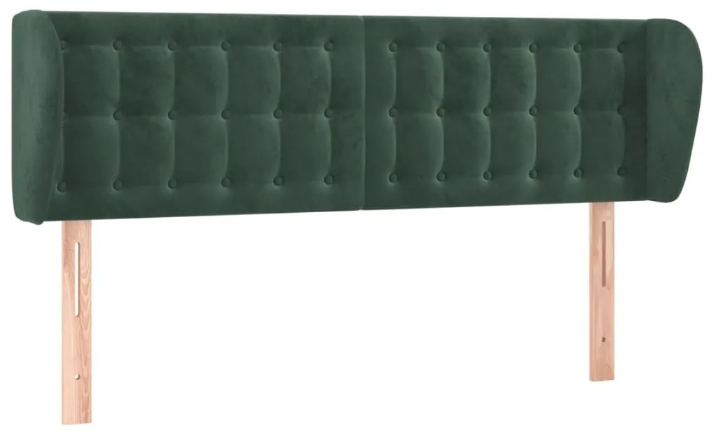 Κεφαλάρι με Πτερύγια Σκούρο Πράσινο 147x23x78/88 εκ. Βελούδινο 3117629