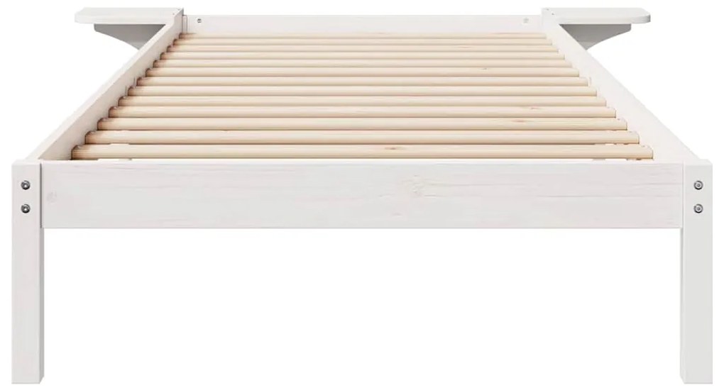 vidaXL Κρεβατοκάμαρα με Πλαϊνά Τραπέζια Λευκό 80 x 220 cm