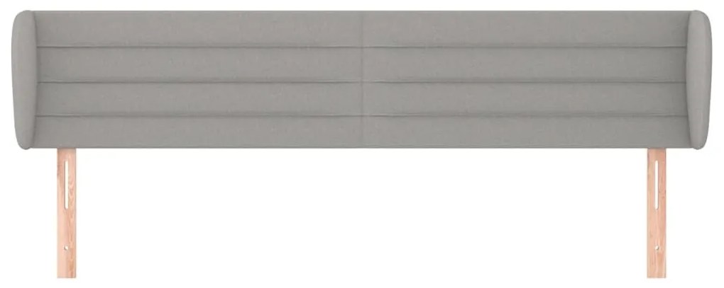 Κεφαλάρι με Πτερύγια Ανοιχτό Γκρι 183x23x78/88 εκ. Υφασμάτινο - Γκρι
