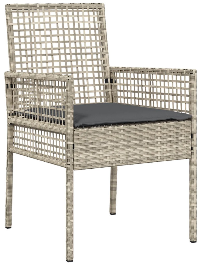 vidaXL Σέτ φαγητού για κήπο 7 pcs Ανοιχτό γκρι 190 x 90 x 75 cm