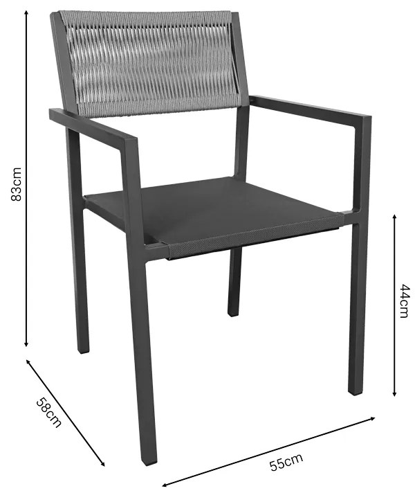 ΠΟΛΥΘΡΟΝΑ ΑΛΟΥΜΙΝΙΟΥ SAVOR PAKOWORLD ΣΤΟΙΒΑΖΟΜΕΝΗ ΑΝΘΡΑΚΙ ΣΚΕΛΕΤΟΣ-TEXTILENE ΦΥΣΙΚΟ RATTAN 55X58X63ΕΚ