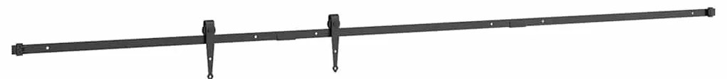vidaXL Κιτ συρόμενης πόρτας γραφείου 244 cm από ανθρακούχο χάλυβα