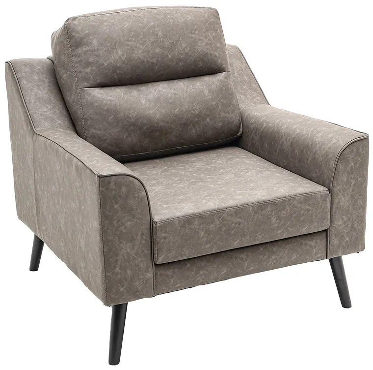 Πολυθρόνα Lonnie pakoworld τεχνόδερμα γκρι antique 94x95.5x92.5εκ