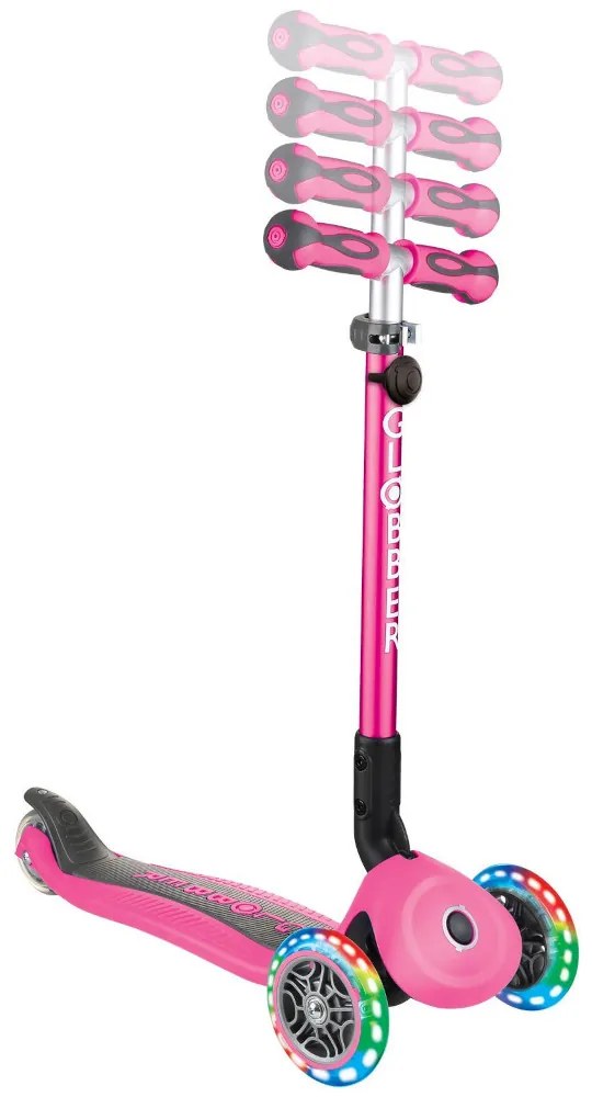 Globber Scooter Go Up Deluxe Lights Deep Pink