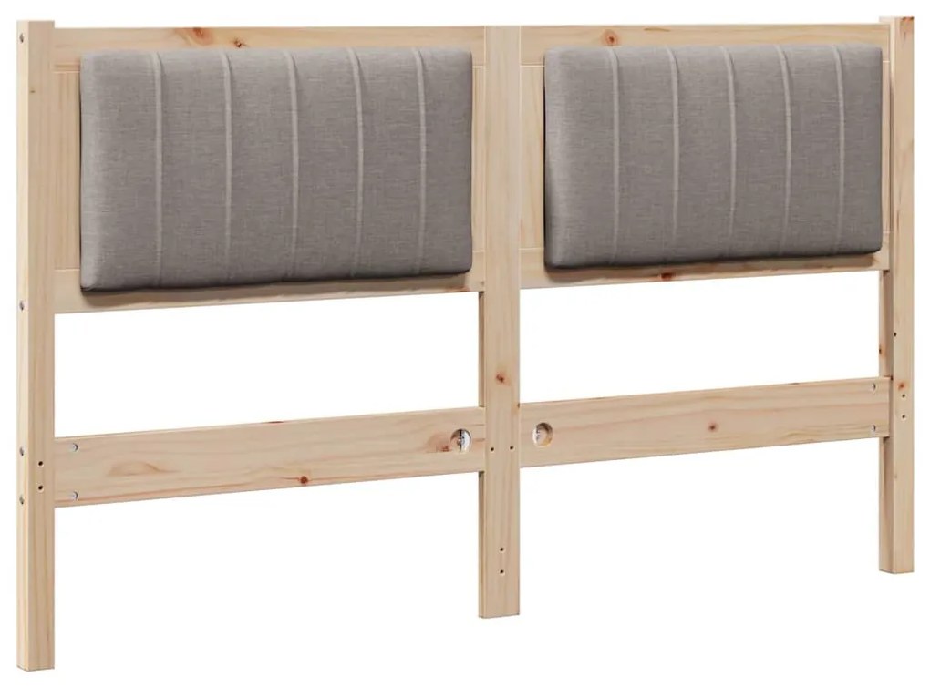vidaXL Ταπετσαρισμένο κεφαλάρι Καφέ 135 cm Στερεά ξυλεία πεύκου