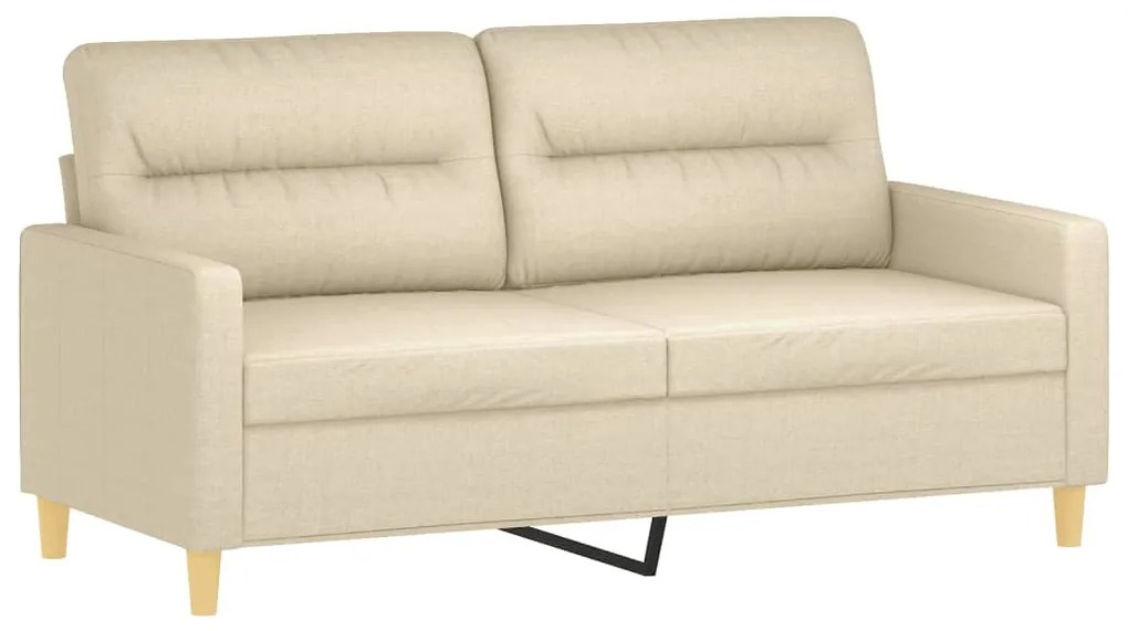 vidaXL Πολυθρόνες Σετ 3 Τεμαχίων Κρεμ από Ύφασμα με Μαξιλάρια