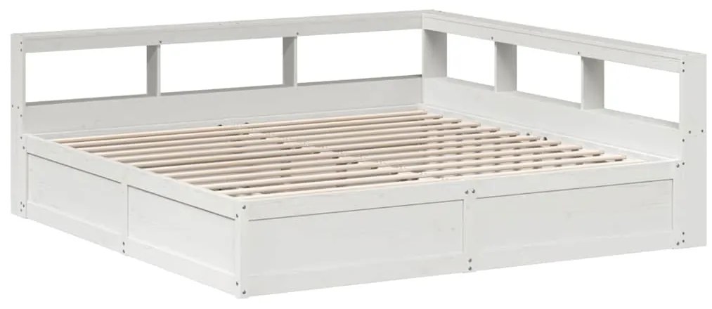vidaXL Κρεβάτι Βιβλιοθήκη Χωρίς Στρώμα 200x200 εκ Μασίφ Ξύλο Πεύκου