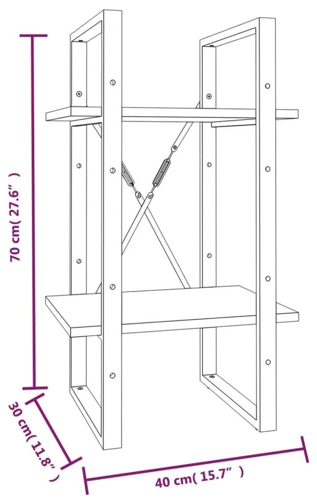 ΒΙΒΛΙΟΘΗΚΗ ΜΕ 2 ΡΑΦΙΑ ΓΚΡΙ SONOMA 40X30X70 ΕΚ. ΕΠΕΞΕΡΓ. ΞΥΛΟ 821301