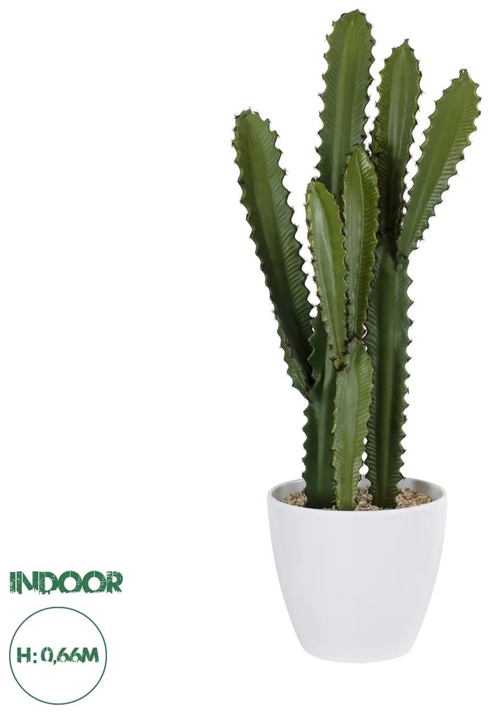 20099 GloboStar® Artificial Garden CEREUS JAMACARU CACTUS 20099 Τεχνητό Διακοσμητικό Φυτό Κάκτος Κηρίος Υ66cm