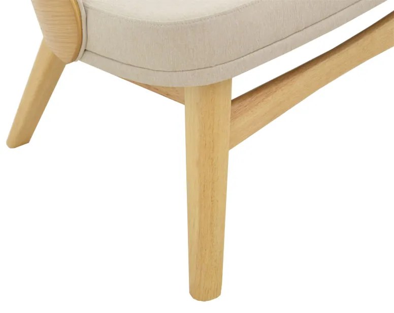 Καρέκλα Sarian pakoworld μπεζ ύφασμα-rubberwood φυσικό πόδι 69,5x71x70.5εκ