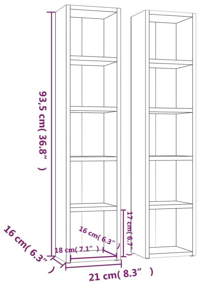 vidaXL Έπιπλα CD 2 τεμ. Γκρι Σκυροδέματος 21x16x93,5 εκ. Επεξ. Ξύλο