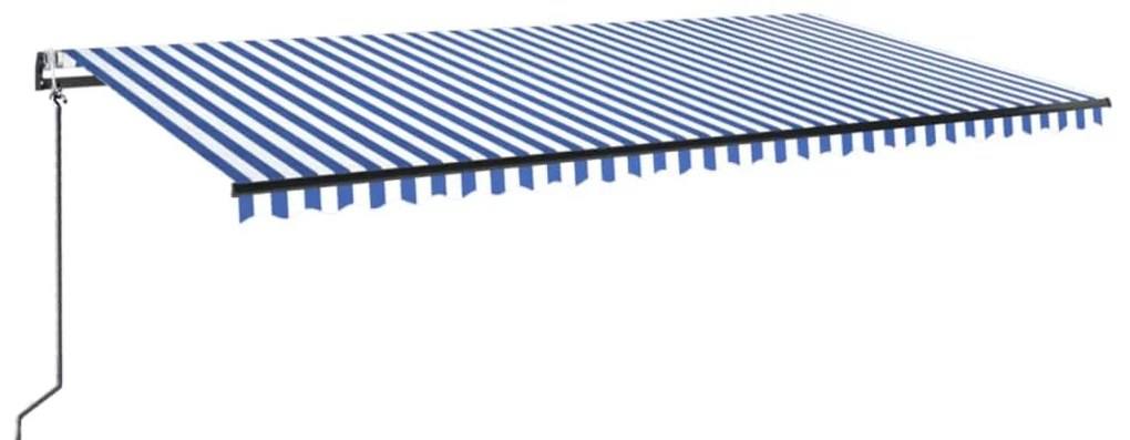 vidaXL Τέντα Αυτόματη με LED &amp; Αισθητήρα Ανέμου Μπλε/Λευκό 600x300 εκ.