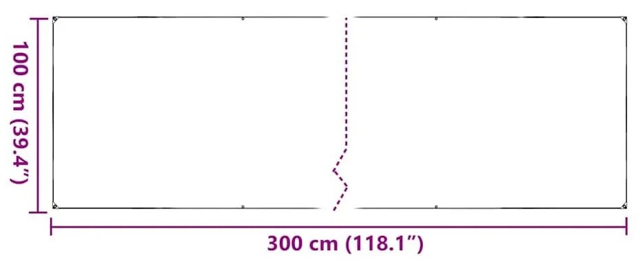 Σαφής μουσαμάς με οπές 1x3 m PVC - Διαφανές