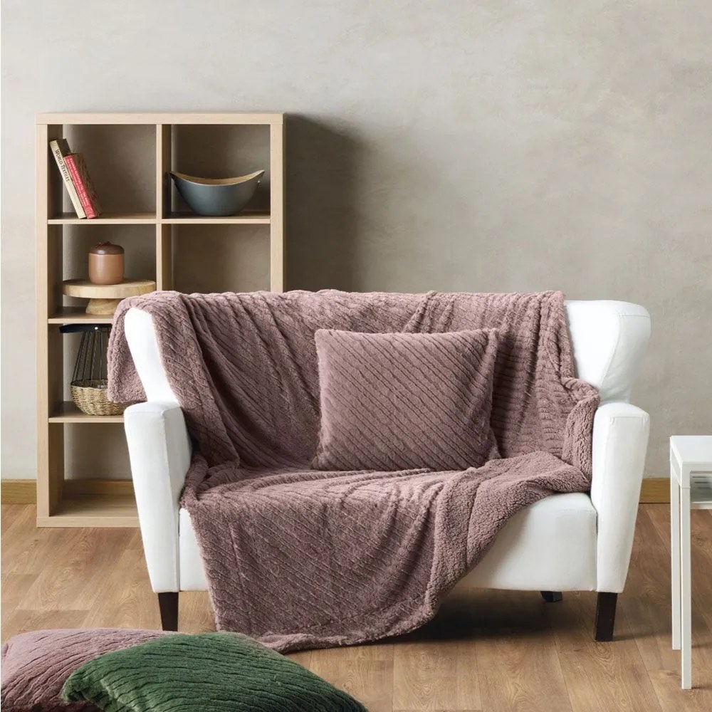 Κουβέρτα Καναπέ Γούνινη Lilibeth 20 Lilac Kentia 130X180 Οικολογική Γούνα