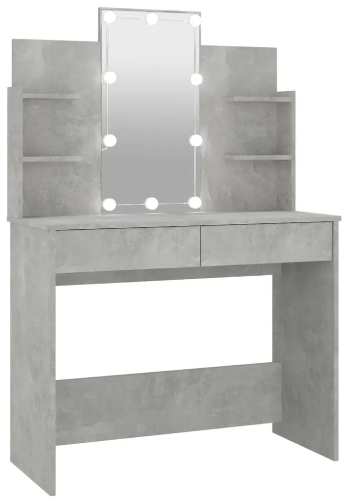 vidaXL Μπουντουάρ με LED Γκρι Σκυροδέματος 96x40x142 εκ.