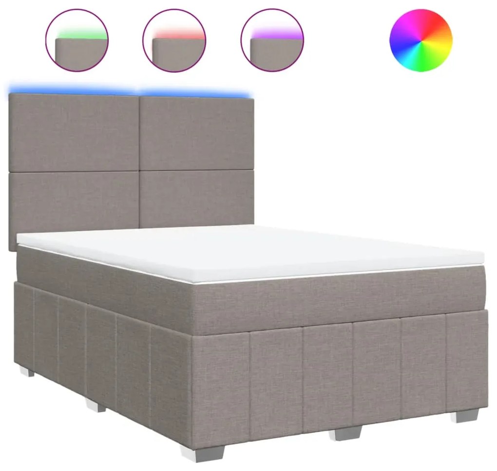 ΚΡΕΒΑΤΙ BOXSPRING ΜΕ ΣΤΡΩΜΑ TAUPE 140X190 ΕΚ. ΥΦΑΣΜΑΤΙΝΟ 3293960