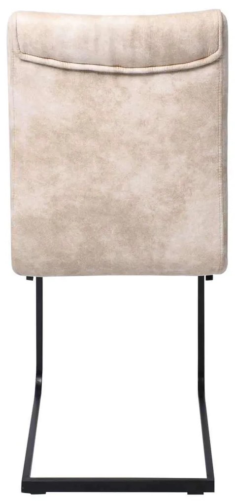 Καρέκλα Μεταλλική TORY Μαύρη/Ύφασμα Suede Μπεζ 43x56x95cm (Σετ 4 ΤΕΜ)