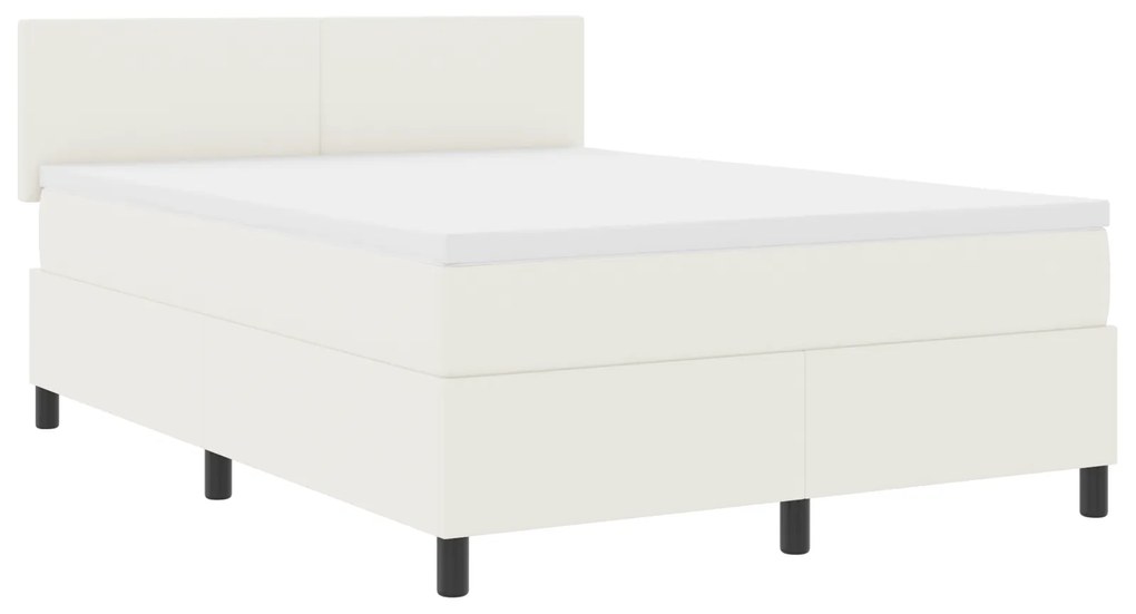 vidaXL Κρεβάτι Box Spring με Στρώμα Κρέμα 160x200 cm Ύφασμα βελούδου