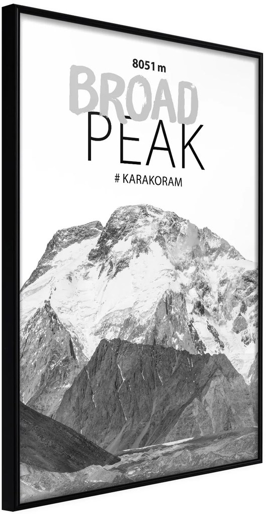 Αφίσα - Peaks of the World: Broad Peak - 30x45 - Μαύρο - Χωρίς πασπαρτού