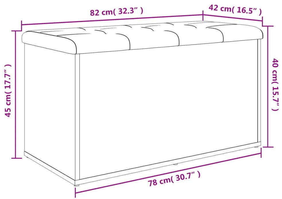 Παγκάκι Αποθήκευσης Καπνιστή Δρυς 82x42x45 εκ. από Επεξ. Ξύλο - Καφέ