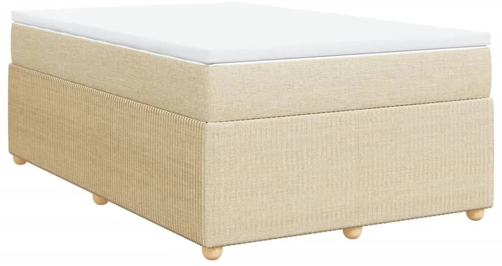 vidaXL Κρεβάτι Boxspring με Στρώμα Κρεμ 120x200 εκ. Υφασμάτινο