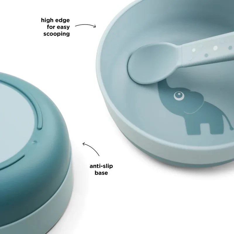 Bowl Done by Deer με αντιολισθητική βάση Elphee Blue 375ml